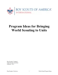 Program Ideas for Bringing World Scouting to Units