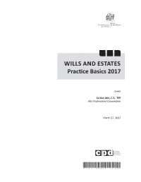 WILLS and ESTATES Practice Basics 2017