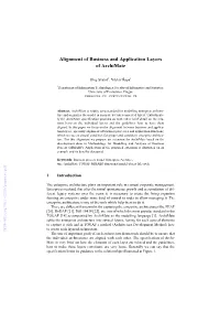 Alignment of Business and Application Layers of Archimate