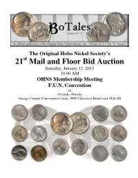 Auction Saturday, January 12, 2013 10:00 AM OHNS Membership Meeting F.U.N