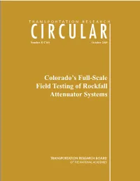 Colorado's Full-Scale Field Testing of Rockfall Attenuator Systems