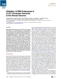 Definition of RNA Polymerase II Cotc Terminator Elements in the Human