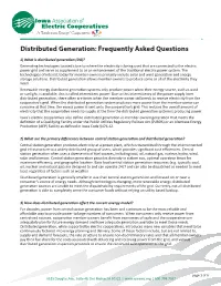 Distributed Generation: Frequently Asked Questions