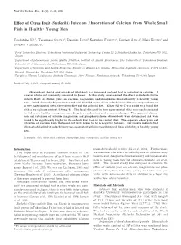 Effect of Citrus Fruit (Sudachi) Juice on Absorption of Calcium