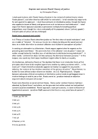 Explain and Assess Rawls' Theory of Justice