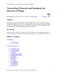 Internet of Things Protocols and Standards