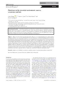 Plasticisers in the Terrestrial Environment: Sources, Occurrence and Fate
