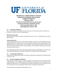 University of Florida Board of Trustees Committee On