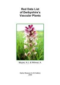 (2009) Red Data List of Derbyshire's Vascular Plants