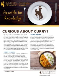 Curious About Curry?