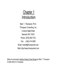 Intuitive Analog Circuit Design