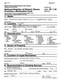 Nomination Form Date Entered 1. Name 2. Location 3. Classifi