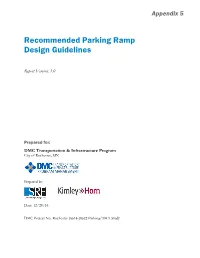 Recommended Parking Ramp Design Guidelines