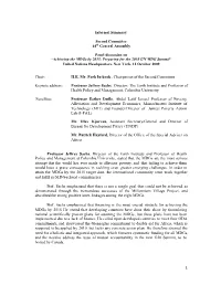 12October Mdgs Panel Summary
