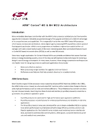 ARM® Cortex® -M3 & M4 MCU Architecture