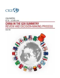 China in the G20 Summitry Review and Decision-Making Process Alex He