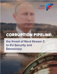 CORRUPTION PIPELINE: the Threat of Nord Stream 2 to EU Security and Democracy