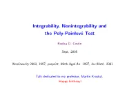 Integrability, Nonintegrability and the Poly-Painlevé Test