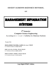Management Information Systems: an Overview