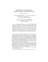 Paper Money and the Original Understanding of the Coinage Clause