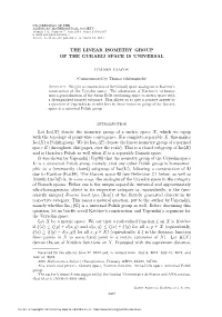 The Linear Isometry Group of the Gurarij Space Is Universal