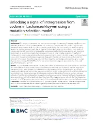Unlocking a Signal of Introgression from Codons in Lachancea Kluyveri Using a Mutation-Selection Model Cedric Landerer1,2,3* , Brian C