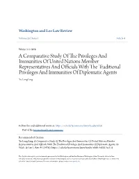 A Comparative Study of the Privileges and Immunities of United