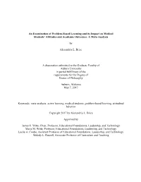 An Examination of Problem-Based Learning and Its Impact on Medical Students’ Attitudes and Academic Outcomes: a Meta-Analysis