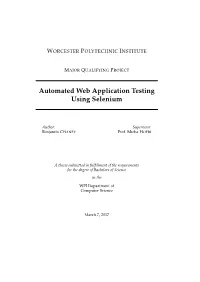 Automated Web Application Testing Using Selenium