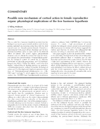 COMMENTARY Possible New Mechanism of Cortisol Action In