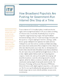 How Broadband Populists Are Pushing for Government-Run Internet One Step at a Time