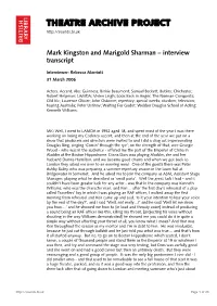 Interview with Mark Kingston and Marigold Sharman
