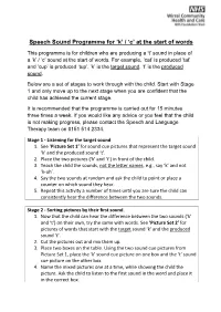 Speech Sound Programme for 'K' / 'C' at the Start of Words
