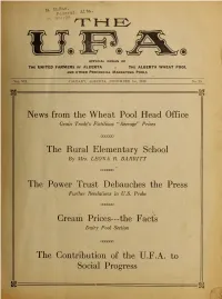 The U.F.A. to Social Progress the U