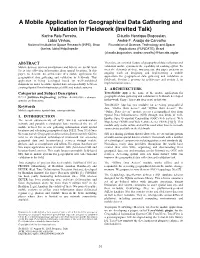 A Mobile Application for Geographical Data Gathering And