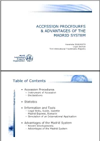 Accession Procedures Cc Ss O Oc U S & Advantages of The