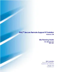 EMC Secure Remote Support IP Solution 2.08 Site Planning Guide