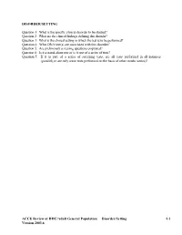 HHC Disorder Setting