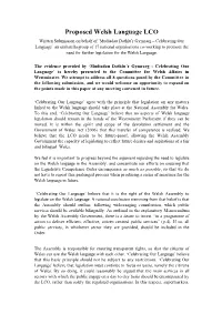 Proposed Welsh Language