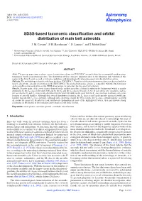 SDSS-Based Taxonomic Classification and Orbital Distribution of Main Belt Asteroids