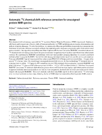 Automatic 13C Chemical Shift Reference Correction for Unassigned Protein NMR Spectra