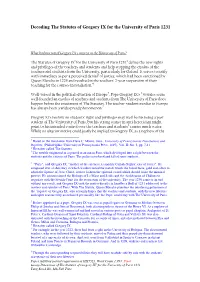 Decoding the Statutes of Gregory IX for the University of Paris 1231