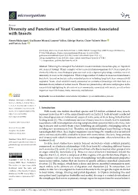 Diversity and Functions of Yeast Communities Associated with Insects