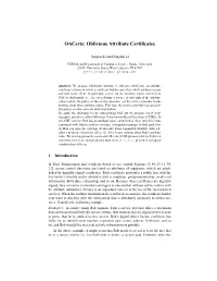 Oacerts: Oblivious Attribute Certiﬁcates