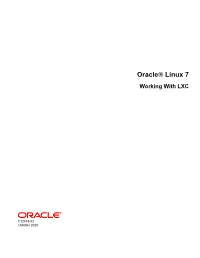 Oracle® Linux 7 Working with LXC