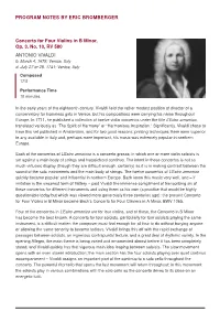 Program Notes by Eric Bromberger