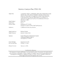 Statistical Analysis Plan: IT001-302