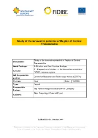 Study on Innovative Potential of Central Transdanubia
