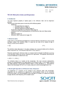TIE-29: Refractive Index and Dispersion