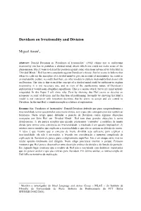 Davidson on Irrationality and Division